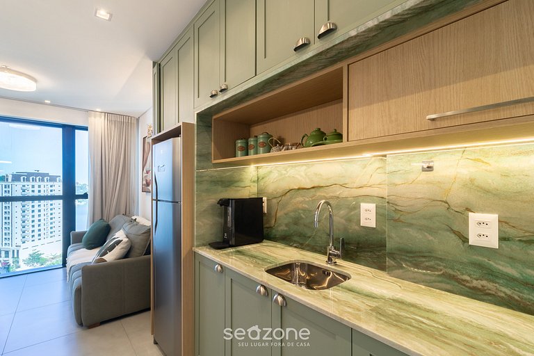 Apto em cond. c/ piscina a 280m da Praia MHF1503