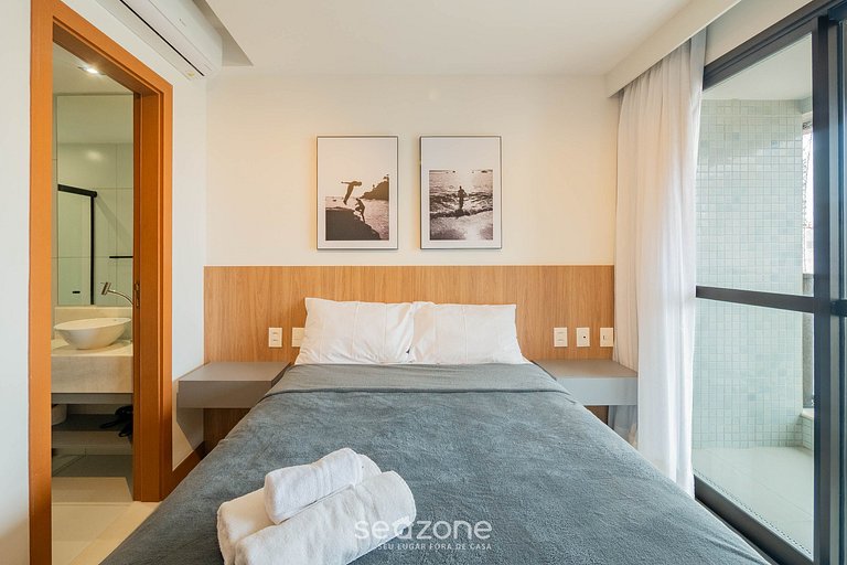 Studio con balcón y vista parcial al mar ZNB1604