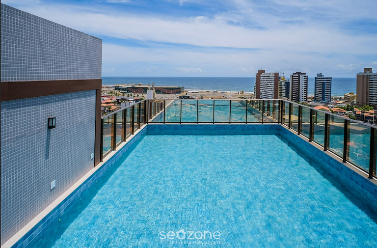 Apto a 750m do mar e piscina no rooftop SMT0119