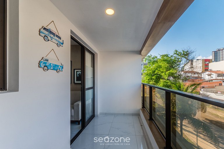 Apto a 750m do mar e piscina no rooftop SMT0119