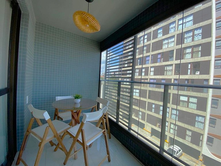 Apto c/ varanda e vista Mar em Salvador - ESB0711