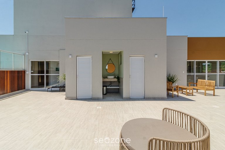 Apartamento c/ Churrasqueira 600m da Praia OBP0305