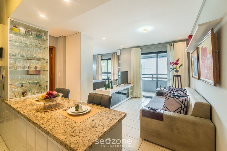 Estúdio c/ Vista Mar Parcial SOC0316