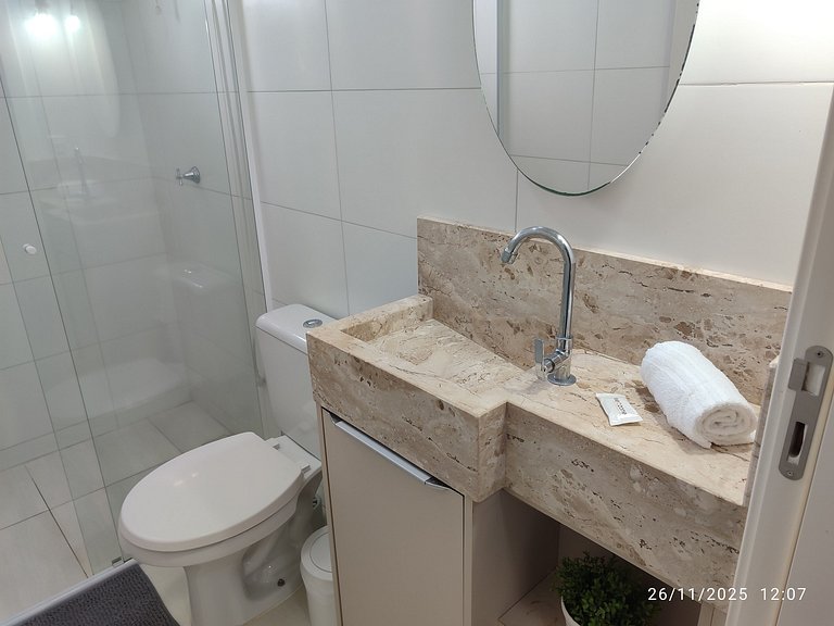 Apto c/ Churrasqueira a 750m da Praia EVP0504