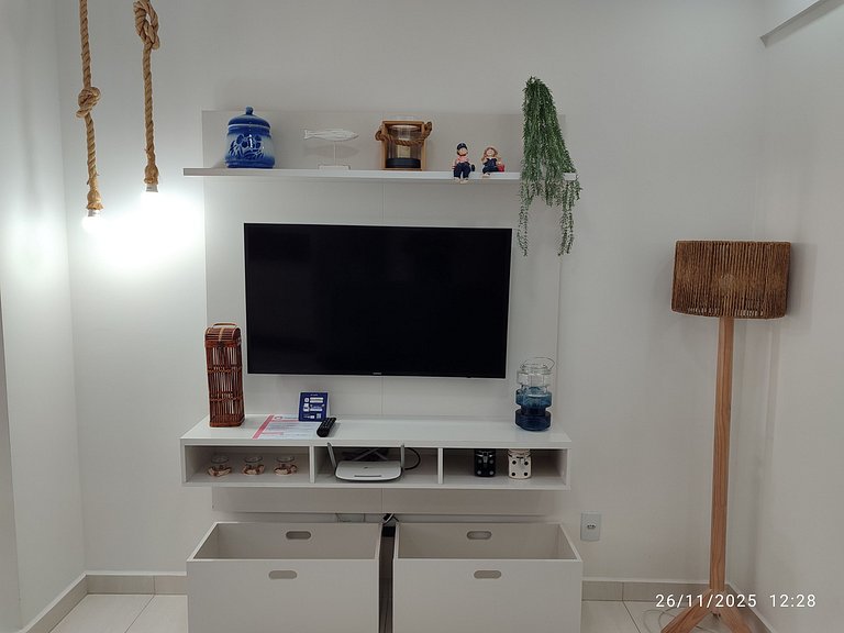 Apto c/ Churrasqueira a 750m da Praia EVP0504