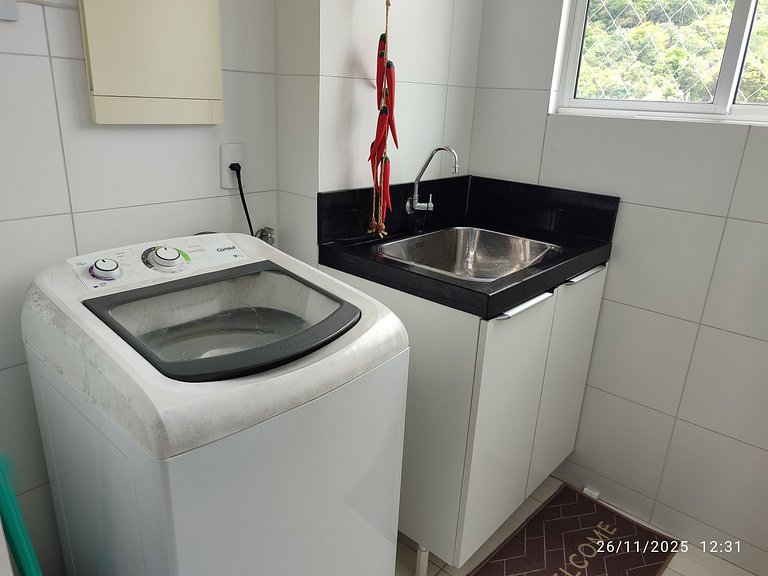 Apto c/ Churrasqueira a 750m da Praia EVP0504