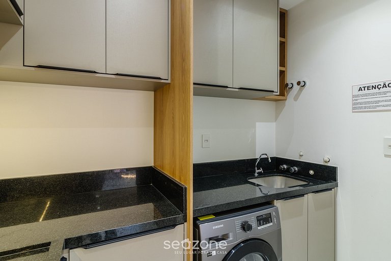 Apto c/ churrasq. privativa a 90m do Mar RIH0802