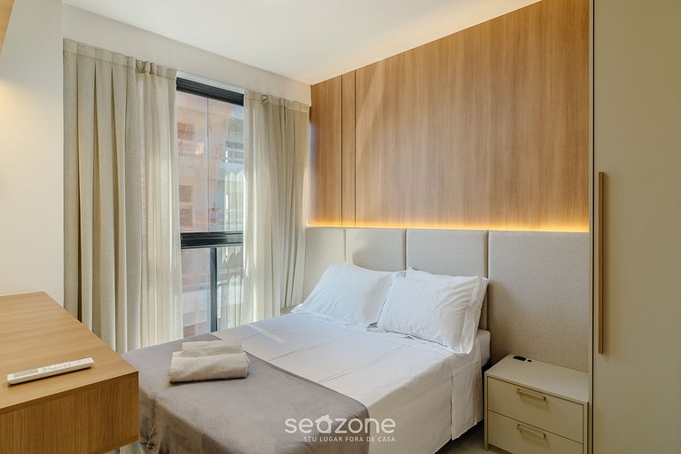 Apto c/ churrasq. privativa a 90m do Mar RIH0802