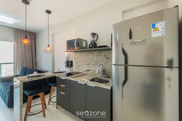 Studio a passos do mar em cond. c/ piscina PSP0603