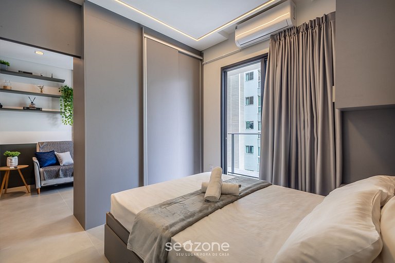 Apto em cond c/ piscina a 220 m do Praia FFS0804