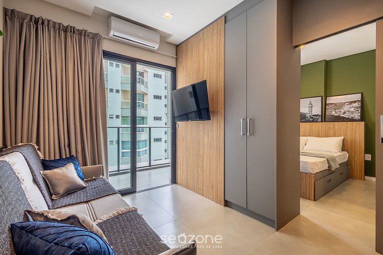 Apto em cond c/ piscina a 220 m do Praia FFS0804