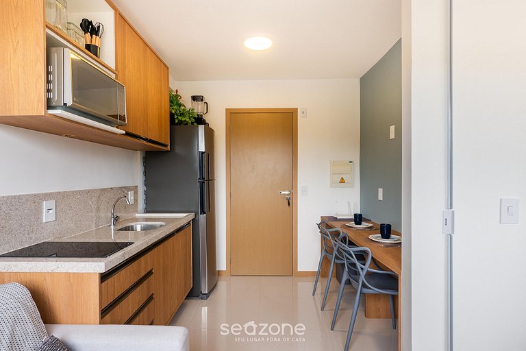 Apto c/ churrasq. no prédio a 290m do Mar HOA0910