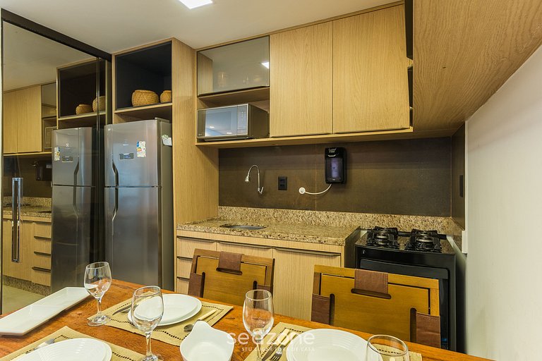 Apto c/ barbacoa en condominio con piscina ITF0025