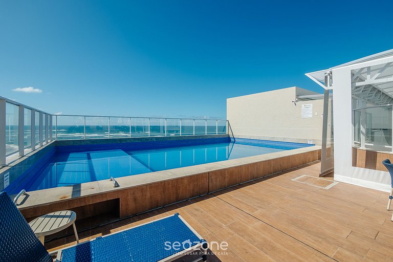 Studio c/ piscina no rooftop, 70m da Praia SMA0113