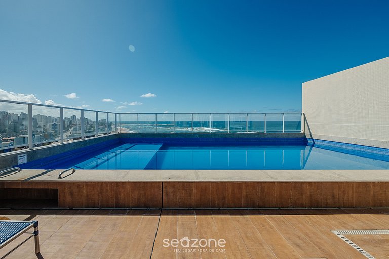 Condo. c/ Piscina e Academia a 70m da Praia - SMA