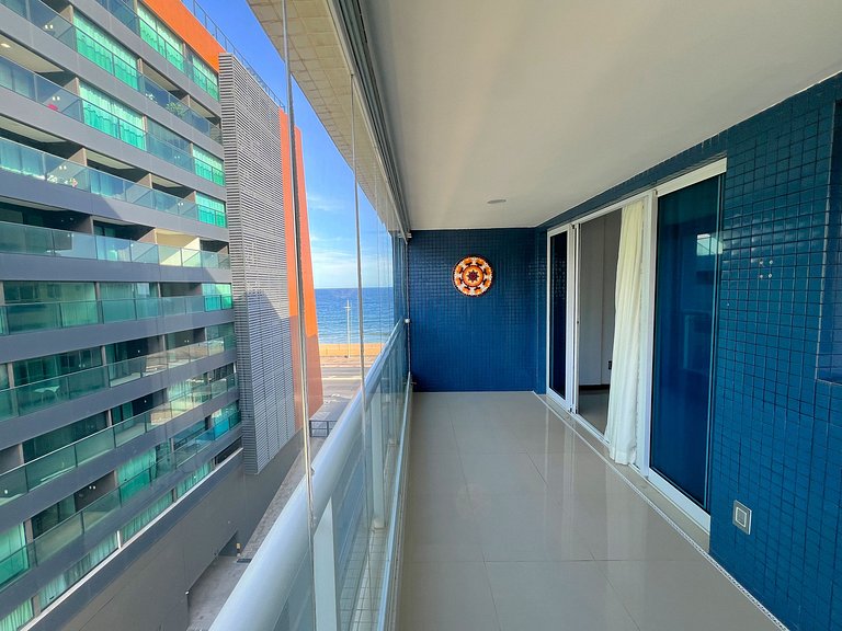 Apto c/ varanda e vista mar a 80m da Praia WJA0607