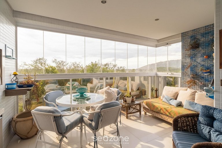 Apto c/ parrilla a 800 m del mar, Jurerê SCA0208