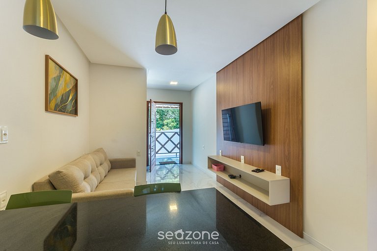 Apto con balcón en condominio con piscina FOS0005