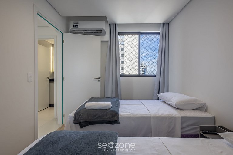 Apto 3QTs c/ churrasq. e vista para o mar SKL0901