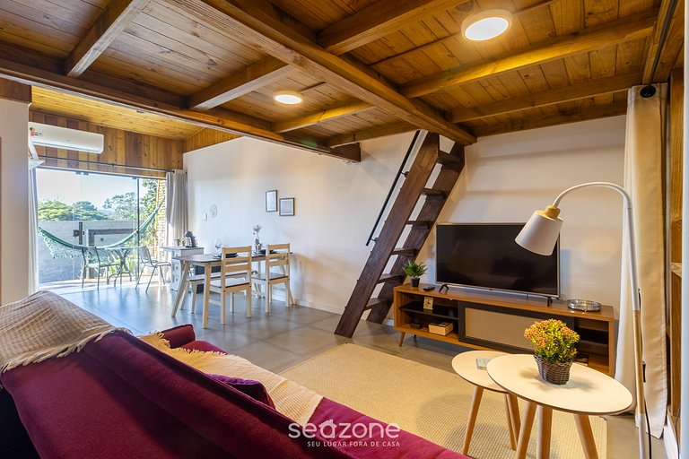 Loft rústico c/ terraza+jardín cerca playa NDE0002