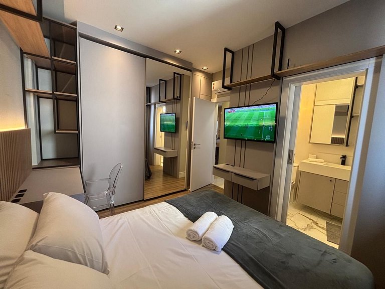 Apto c/ Churrasqueira a 900 m da Praia EPD0702