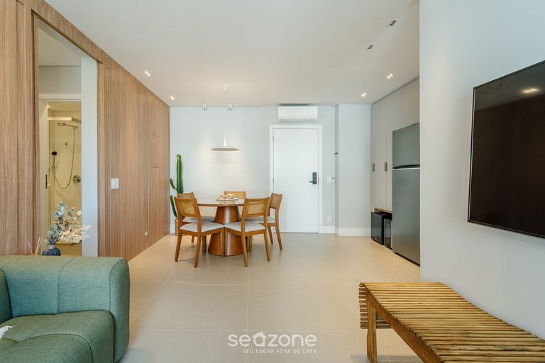 Apto c/ Churrasqueira a 85 m da Praia DOI0203