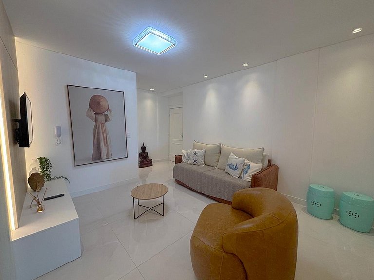 Apto c/ churrasq. a 450m do mar, Perequê SRF0601