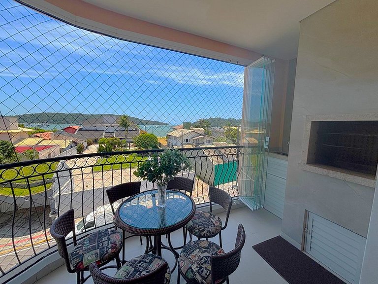 Apto c/ churrasq. e vista a 130m da Praia RSD0202