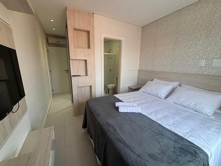 Apto c/ churrasq. e vista a 130m da Praia RSD0202