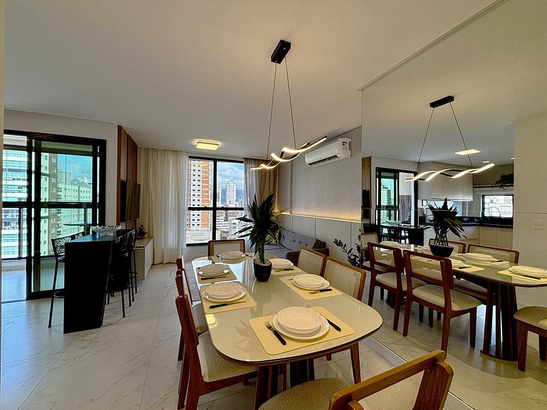 Apto c/ varanda gourmet a 700m da Praia BON1101