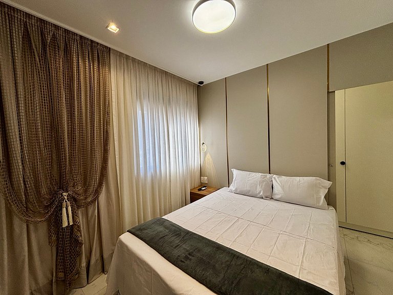 Apto c/ varanda gourmet a 700m da Praia BON1101