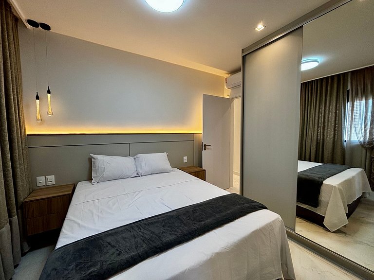 Apto c/ varanda gourmet a 700m da Praia BON1101