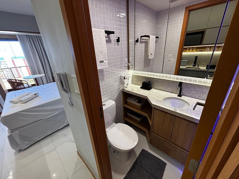 Estúdio em Cond. c/ Piscina, 750m da praia SMT0622