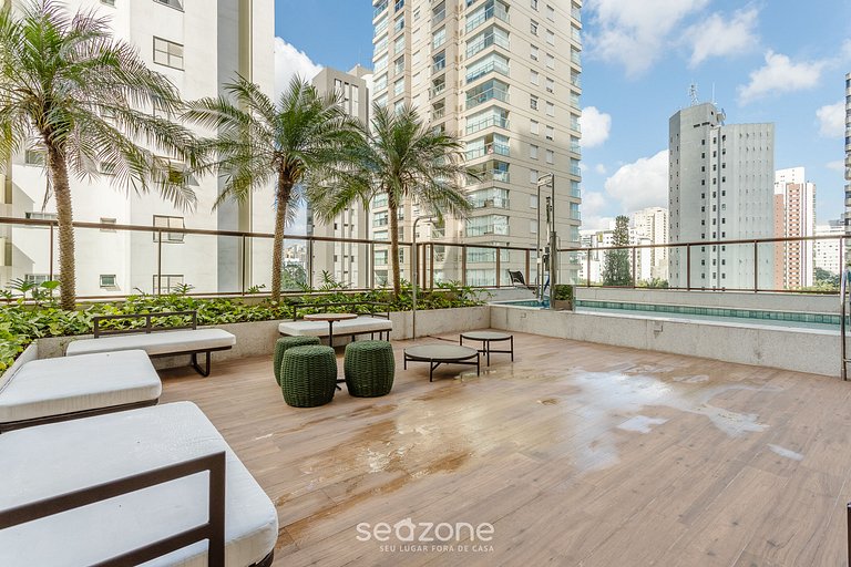 Studio em cond. c/ piscina e academia, SP HMC0101