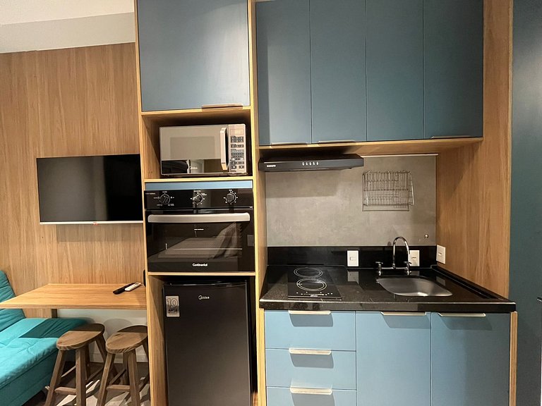 Studio en cond. c/ piscina y gimnasio, SP HMC0101