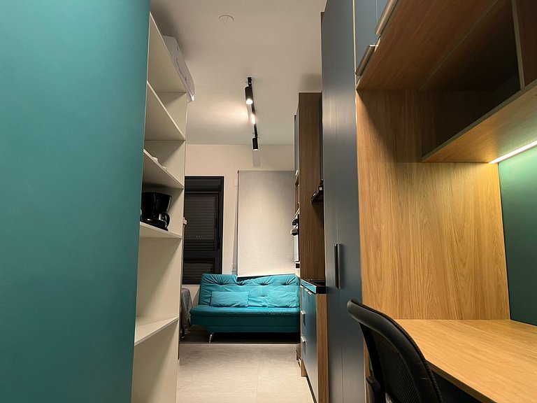 Studio en cond. c/ piscina y gimnasio, SP HMC0101