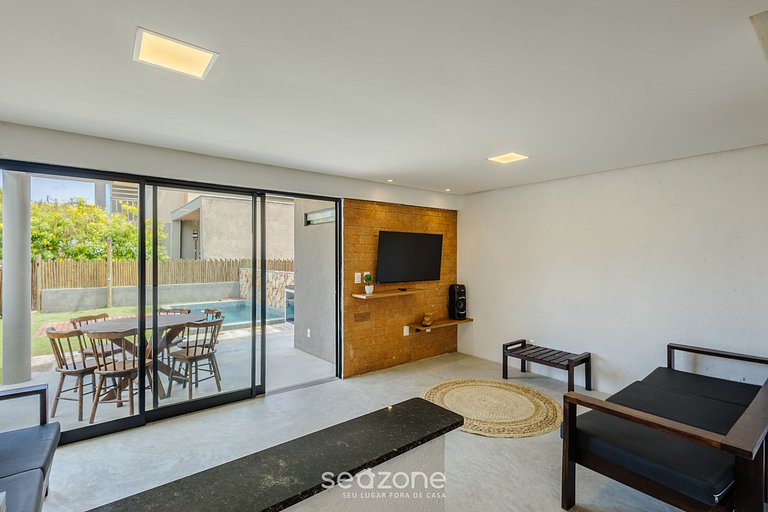 Casa c/ 3 suites, Piscina y barbacoa HVA0001