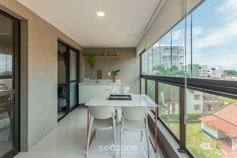 Apto c/ varanda a 290 m da Praia, Salvador HOA0308