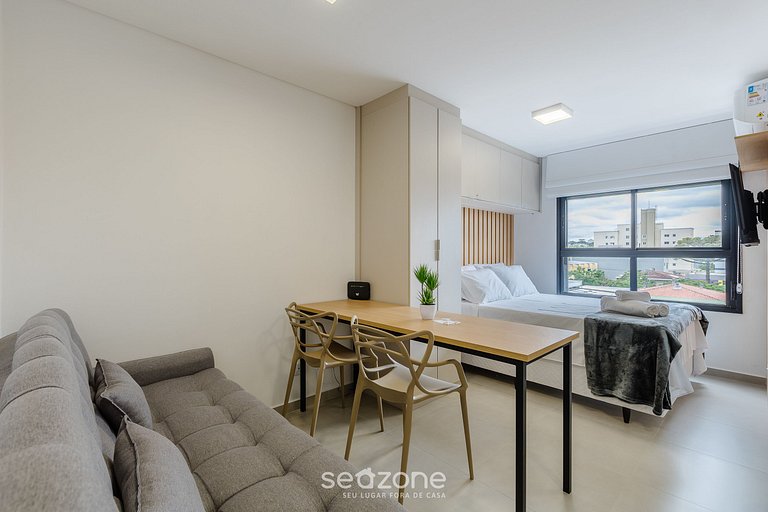 Studio completo em prédio c/ academia PLA0311