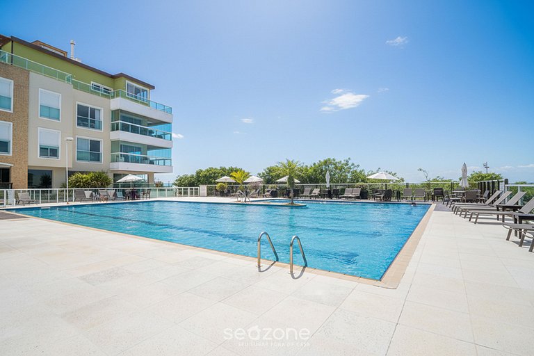 Apt pé na areia vista deslumbrante Santinho ASR204