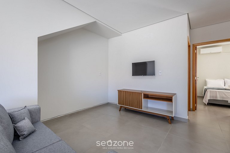 Apto c/ churrasqueira a 100m da Praia MBU0102