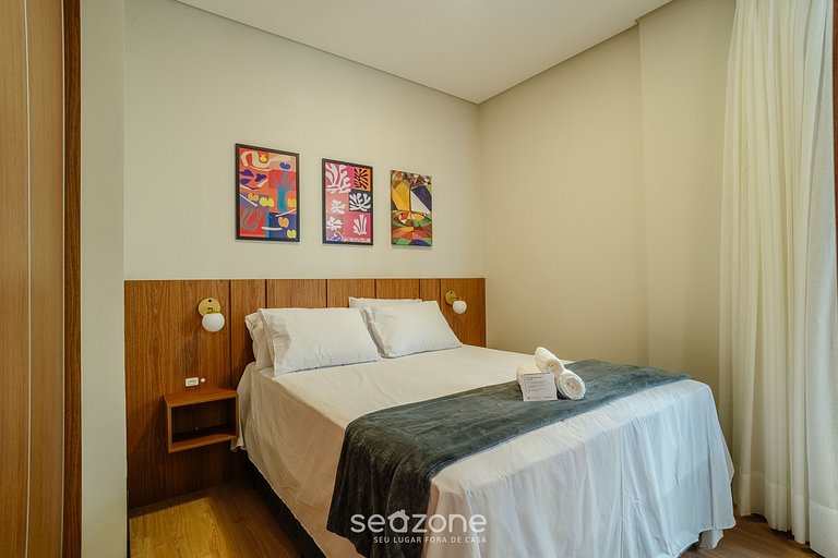 Estúdio em edf. c/ piscina, 550m da Praia LDU0101