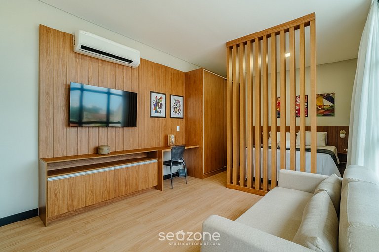 Estúdio em edf. c/ piscina, 550m da Praia LDU0101