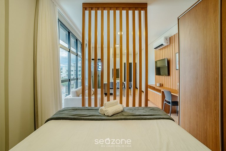 Estúdio em edf. c/ piscina, 550m da Praia LDU0101