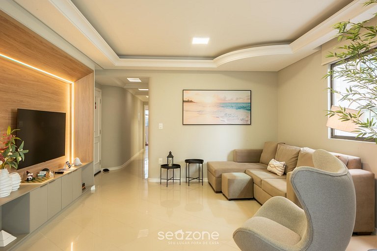 Apto c/ 3Q e churrasqueira a 400m da Praia PRS0101