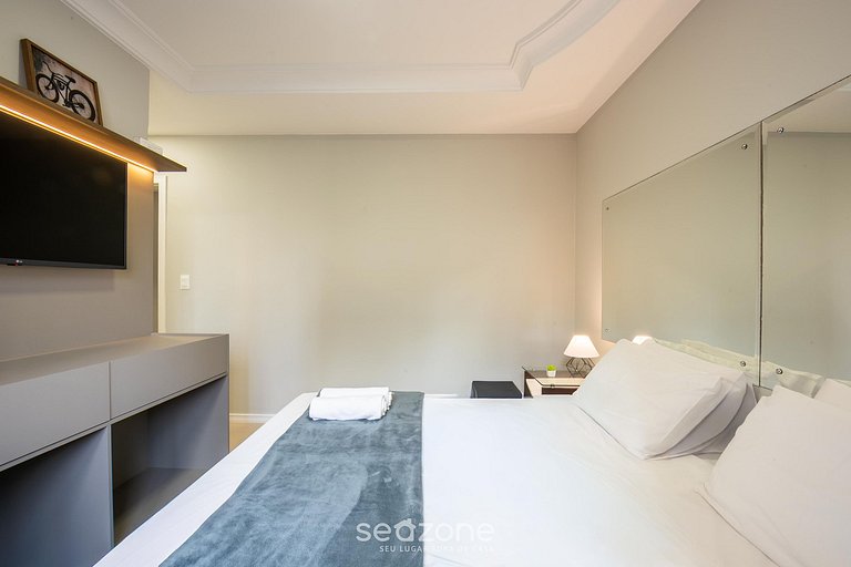 Apto c/ 3Q e churrasqueira a 400m da Praia PRS0101