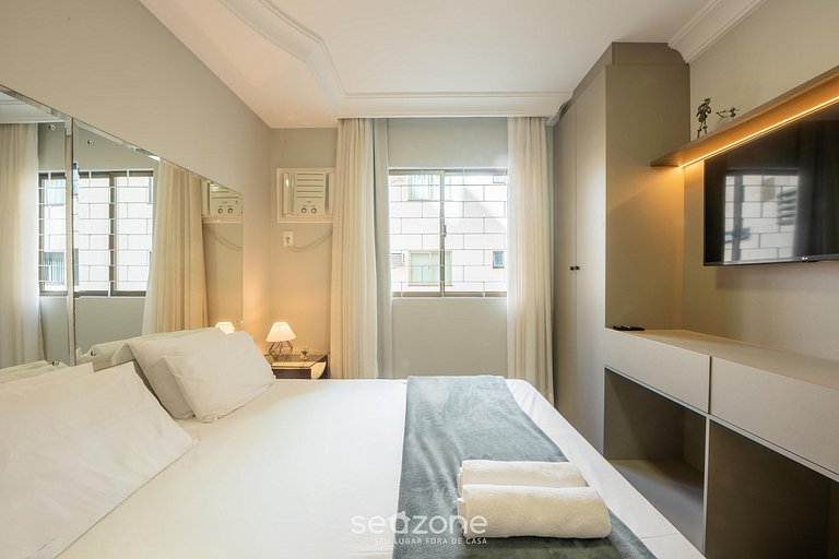 Apto c/ 3Q e churrasqueira a 400m da Praia PRS0101