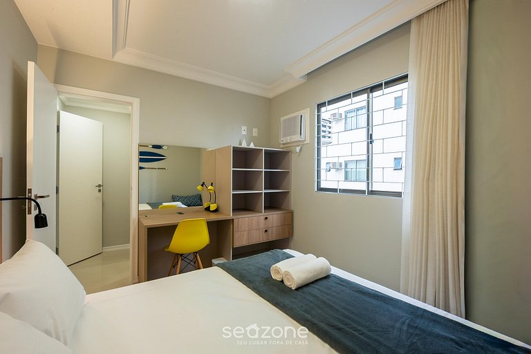 Apto c/ 3Q e churrasqueira a 400m da Praia PRS0101