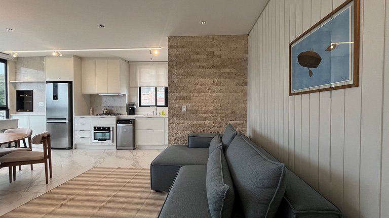 Apto con área gourmet a 300 m de la playa MTR1002