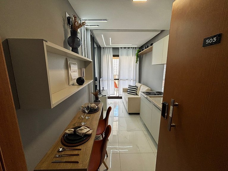 Apto en Cond. c/ Piscina 750 m de la Playa SMT0503